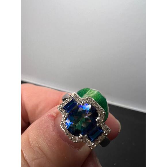 Blue Petalite Rhodium Over Sterling Silver Ring - Picture 11 of 11